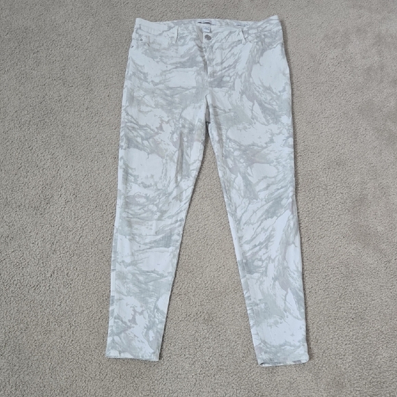 Skinnygirl White and Gray Patterned Marbled Christina Marie Skinny Jeans Size 14 - Picture 2 of 13